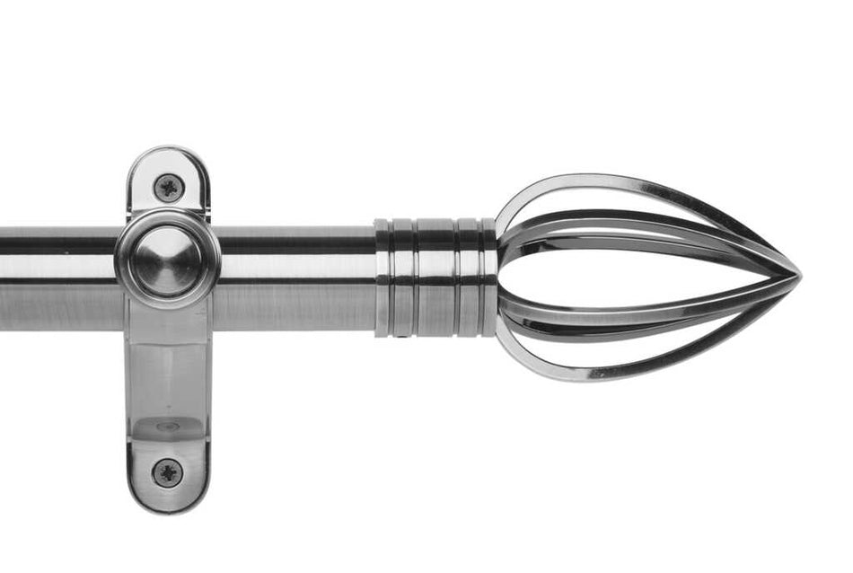 Galleria Metals 50mm Eyelet Pole Brushed Silver Caged Spear