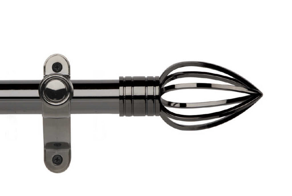 Galleria Metals 35mm Eyelet Pole Black Nickel Caged Spear