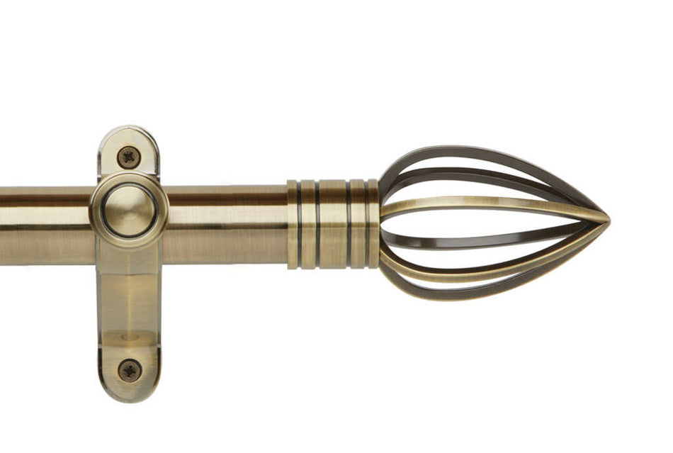 Galleria Metals 50mm Eyelet Pole Burnished Brass Caged Spear