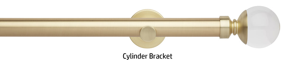 Neo Premium 28mm Eyelet Curtain Pole, Gold, Clear Ball