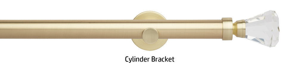 Neo Premium 28mm Eyelet Curtain Pole, Gold, Clear Faceted Trumpet