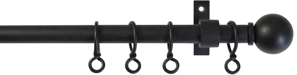 Jones Foundry 19mm Curtain Pole Textured Black Ball