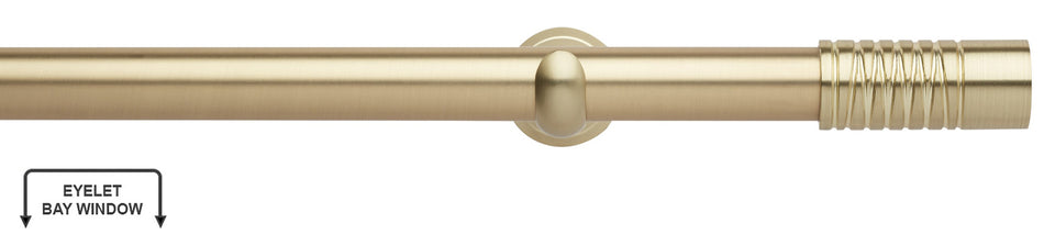 Neo 28mm Eyelet Bay Window Pole, Gold, Wired Barrel