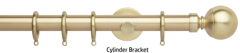 Neo 28mm Curtain Pole, Gold, Ball Finial