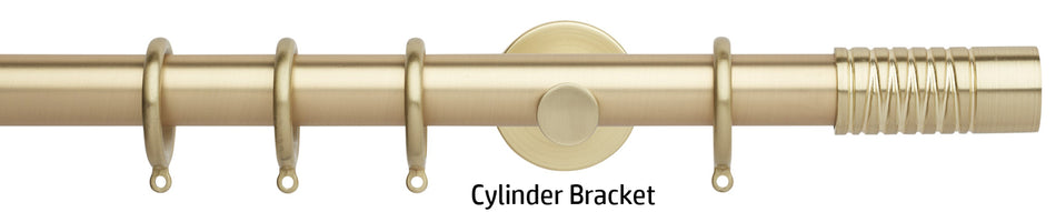 Neo 28mm Curtain Pole, Gold, Wired Barrel Finial