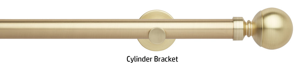 Neo 28mm Eyelet Curtain Pole, Gold, Ball Finial