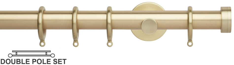 Neo 28mm Double Curtain Pole, Gold, Endcap