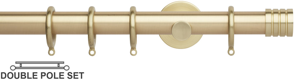 Neo 28mm Double Curtain Pole, Gold, Stud