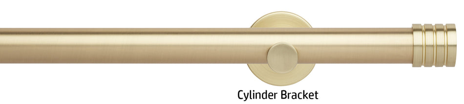 Neo 28mm Eyelet Curtain Pole, Gold, Stud Finial