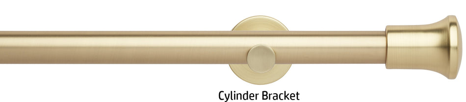 Neo 28mm Eyelet Curtain Pole, Gold, Trumpet Finial