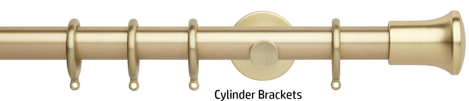 Neo 28mm Curtain Pole, Gold, Trumpet Finial