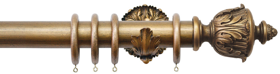 Jones Florentine 48mm Pole, Acanthus, Antique Gold, Acanthus