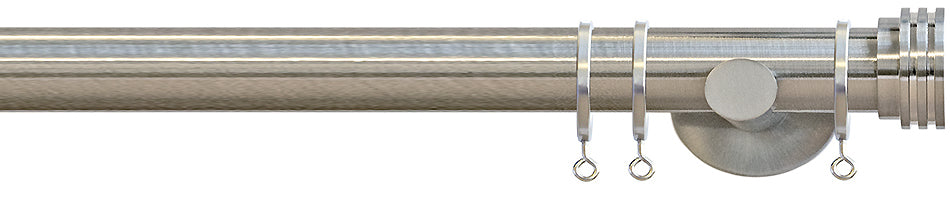 Jones Strand 35mm Pole Matt Nickel, Ribbed End Stopper
