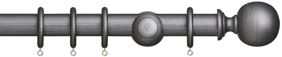 Museum 35mm & 45mm Satin Pewter Pole Plain Ball Finial