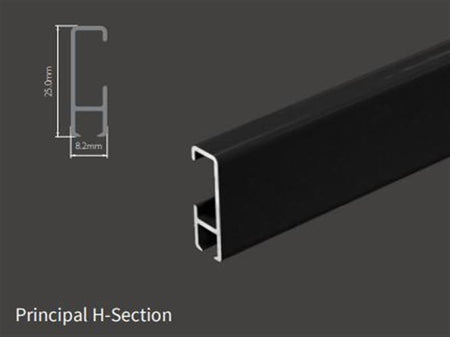 Renaissance Principal H-Section Aluminium Curtain Track Black