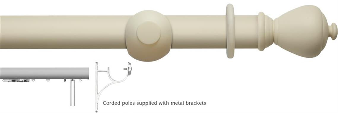 Modern Country 45mm, 55mm Corded Pole, Pearl, Sugar Pot