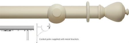Modern Country 45mm, 55mm Corded Pole, Pearl, Sugar Pot