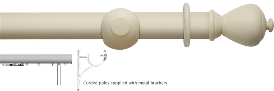 Modern Country 45mm, 55mm Corded Pole, Pearl, Sugar Pot