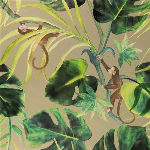 Clarke & Clarke Colony Monkey Business Gilver Wallpaper