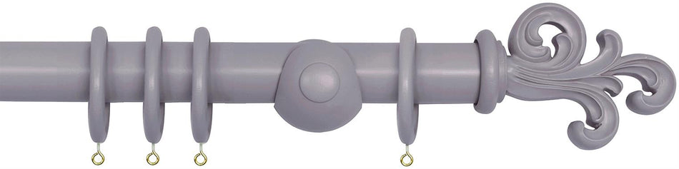 Laura Ashley 40mm Bespoke Handcrafted Wood Curtain Pole Pale Iris Scroll