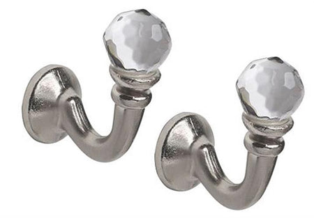 Speedy Crystal Palma Tieback Hook, Satin Silver