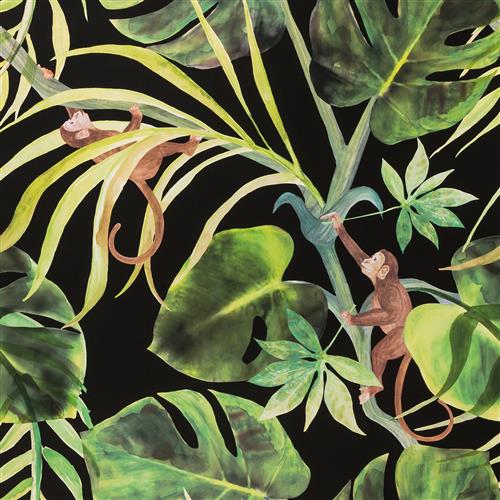 Clarke & Clarke Colony Monkey Business Ebony Wallpaper