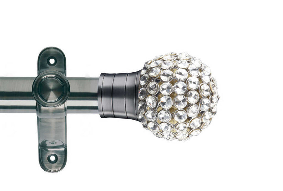 Galleria 50mm Eyelet Pole Brushed Silver Clear Jewelled Cage