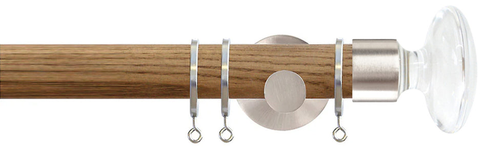 Jones Strand 35mm Wood Pole Light Oak, Matt Nickel, Acrylic Disc