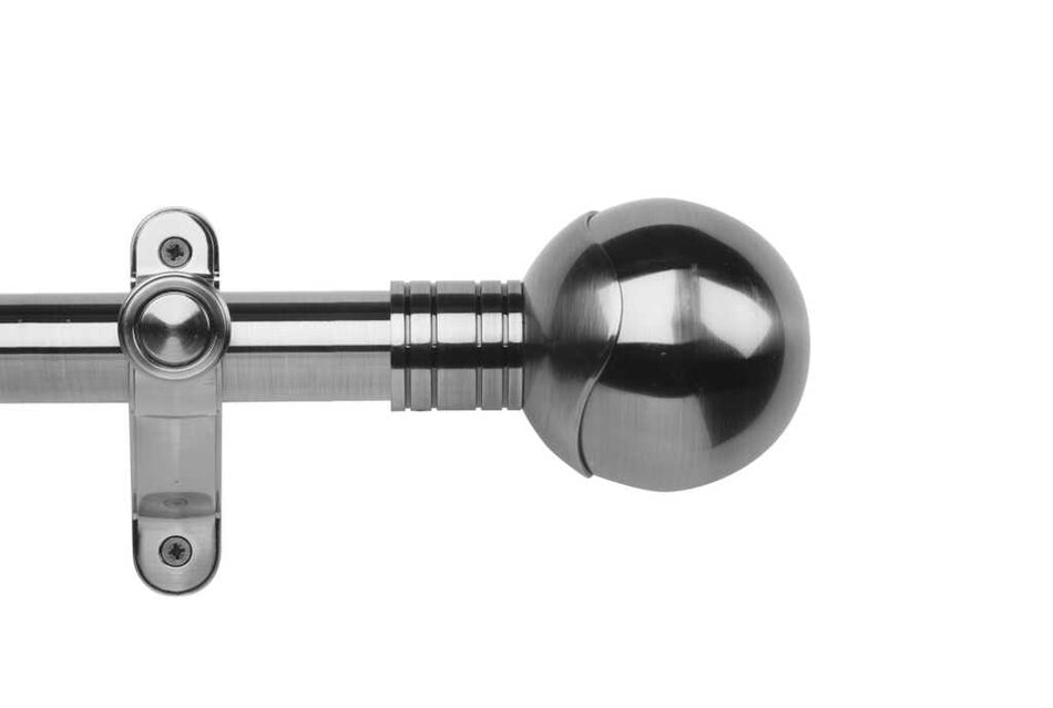 Galleria Metals 50mm Eyelet Pole Brushed Silver Orb