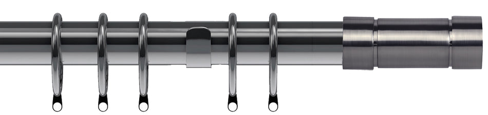 Speedy Poles Apart 28mm Curtain Pole, Polished Graphite, Aspect