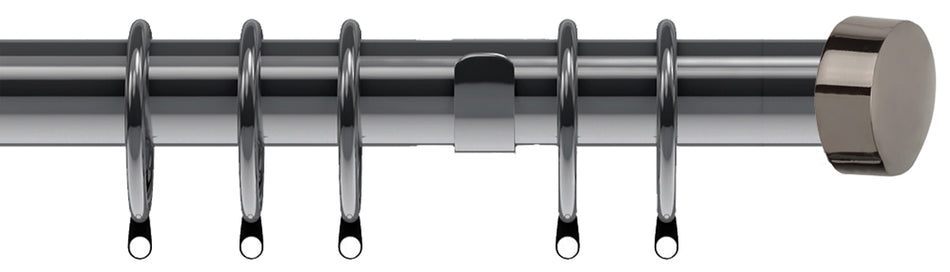 Speedy Poles Apart 28mm Curtain Pole, Polished Graphite, Endcap