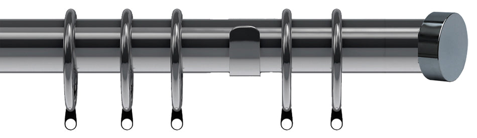 Speedy Poles Apart 28mm Curtain Pole, Polished Graphite, Eton