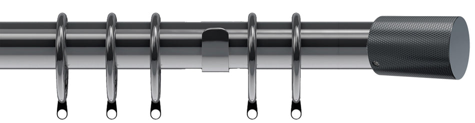 Speedy Poles Apart 28mm Curtain Pole, Polished Graphite, Olivia