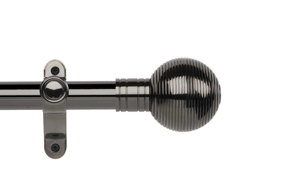 Galleria Metals 50mm Eyelet Pole Black Nickel Ribbed Ball