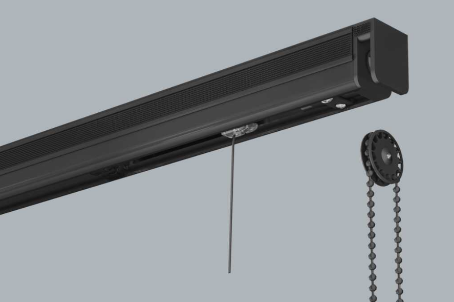 Hallis Elite Roman Blind Headrail Only, Chain Operated in Black