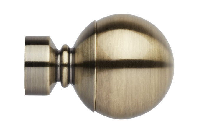 Neo 35mm Ball Finial Only, Spun Brass
