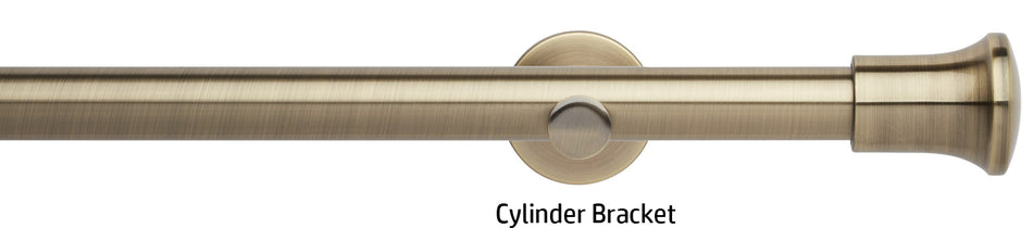 Neo 28mm Eyelet Curtain Pole, Spun Brass, Trumpet Finial