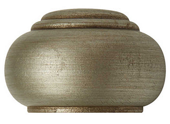 Modern Country Button Finial 45mm, 55mm, Satin Silver
