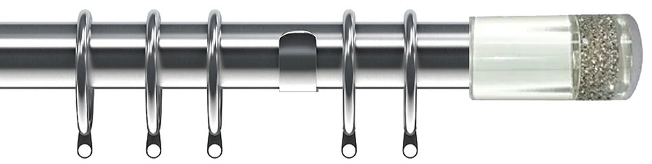 Speedy Poles Apart 28mm Curtain Pole, Satin Silver, Diamante