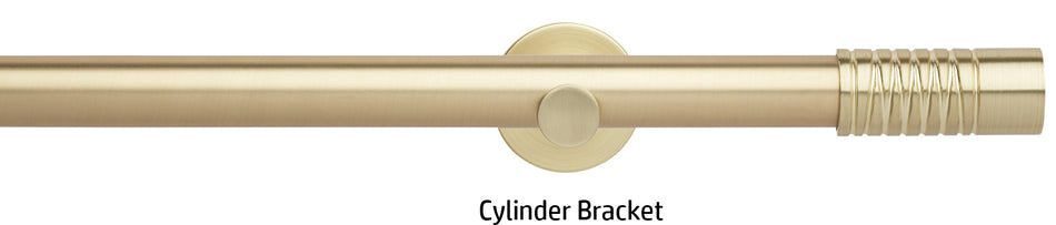 Neo 28mm Eyelet Curtain Pole, Gold, Wired Barrel Finial