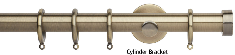 Neo 28mm Curtain Pole, Spun Brass, Endcap Finial