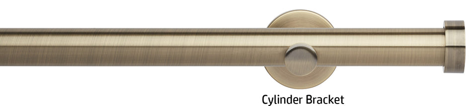 Neo 28mm Eyelet Curtain Pole, Spun Brass, Endcap Finial