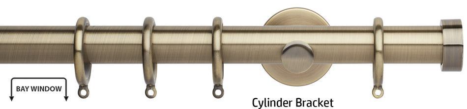 Neo 28mm Bay Window Pole Spun Brass, Endcap