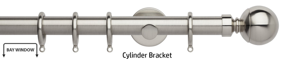 Neo 28mm Bay Window Pole Stainless Steel, Ball
