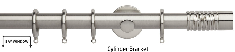 Neo 28mm Bay Window Pole Stainless Steel, Wired Barrel