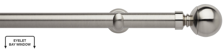 Neo 28mm Eyelet Bay Window Pole, Stainless Steel, Ball