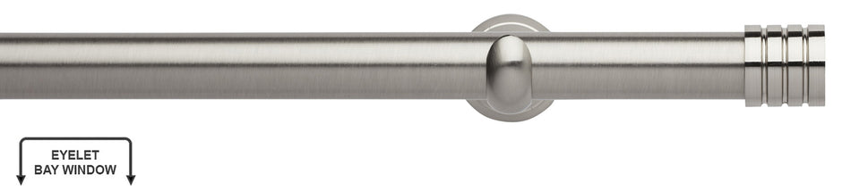 Neo 28mm Eyelet Bay Window Pole, Stainless Steel, Stud