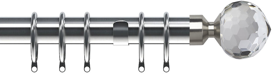 Speedy Poles Apart 28mm Curtain Pole, Satin Silver, Bella