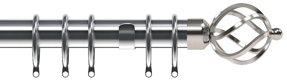 Speedy Poles Apart 28mm Curtain Pole, Satin Silver, Cage