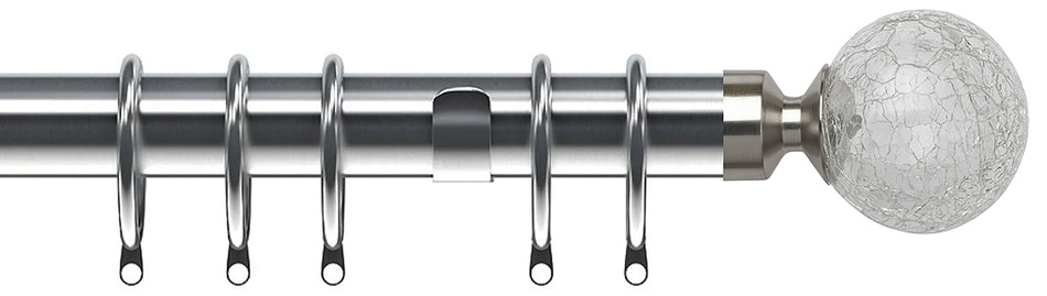 Speedy Poles Apart 28mm Curtain Pole, Satin Silver, Crash